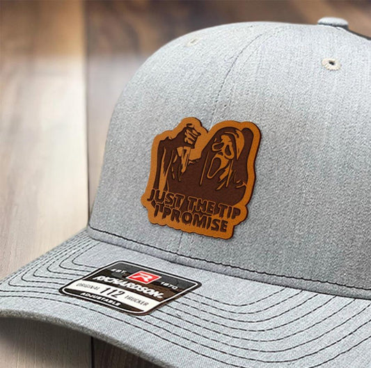 Leather Patch Trucker Halloween Just The Tip I Promise Laser Engraved Trucker Hat Spooky Season Halloween Gift
